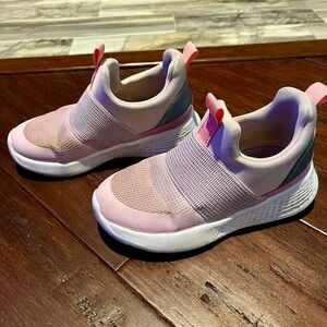 Easy slip on toddler girl pink shoes.